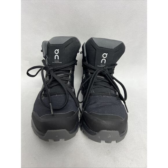 On Cloud Women’s Cloudrock Waterproof Hiking Trail Boots Size 8.5 Black - Picture 7 of 12